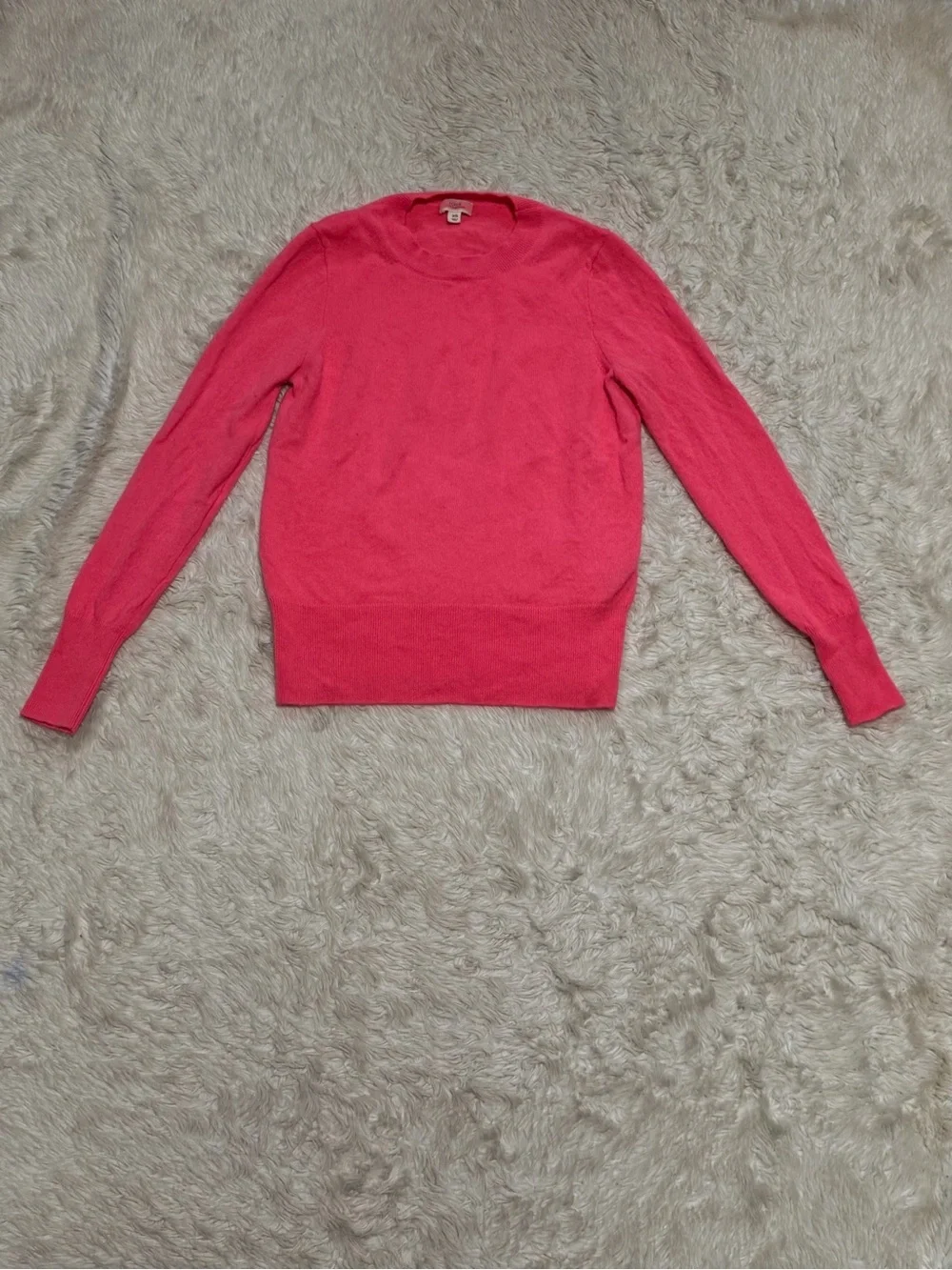 J.Crew Cashmere Classic-Fit Crewneck Sweater in Bright Strawberry - Size XS